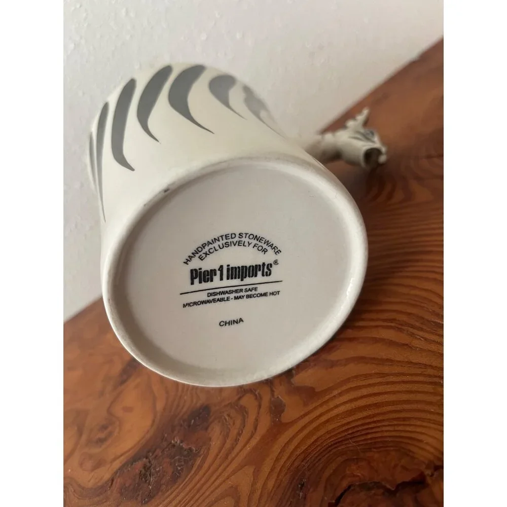 Hand Painted Pier 1 Imports Zebra Coffee/Tea Mug